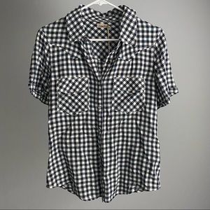 Faherty blue gingham button up